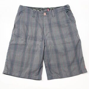 Quiksilver gray plaid shorts